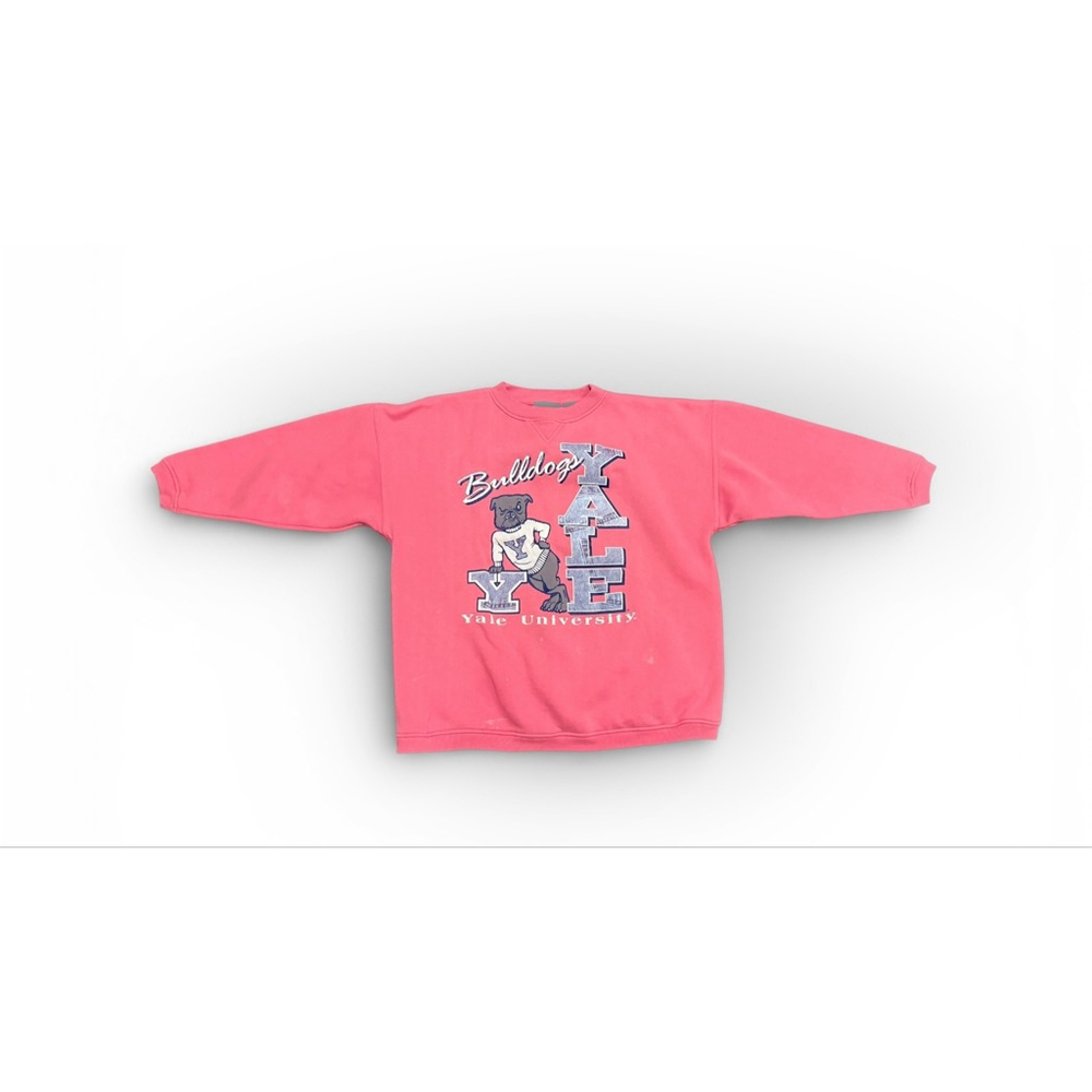 Vintage 90s Yale Bulldogs Men’s Paris Sport Club Crewneck Sweatshirt Pink Sz L - Picture 2 of 10